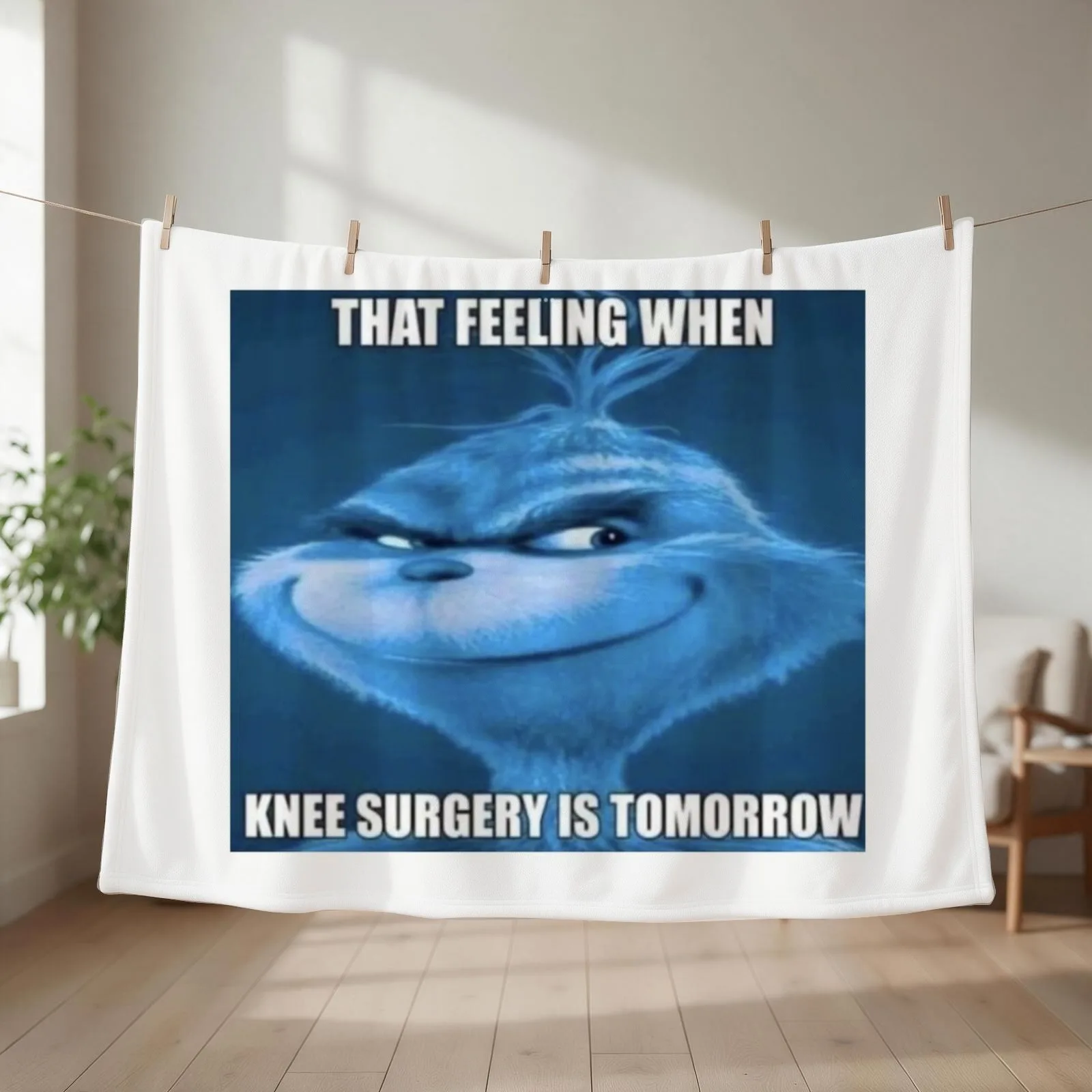 Knee Surgery Tomorrow Throw Blanket couch cozy soft plush fuzzy picnic outdoor blanket
