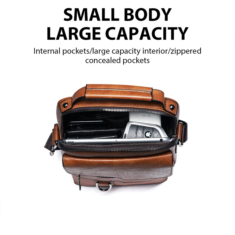 Brand Men Shoulder Bag for 9.7" ipad Men PU Leather Flaps Men's Crossbody Bags Business Flap Male Solid Messenger Bag Travel Bag