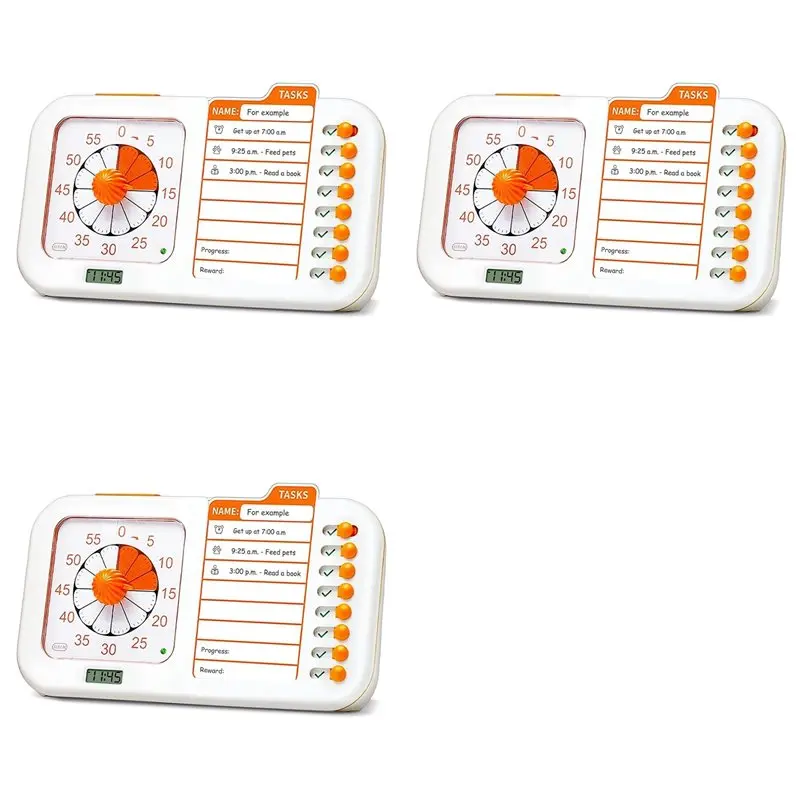 

3X 3-In-1 Visual ADHD Timer For Kids & Adults With Planning Board, Task Timer, Chore Chart & Visual Schedule Planne