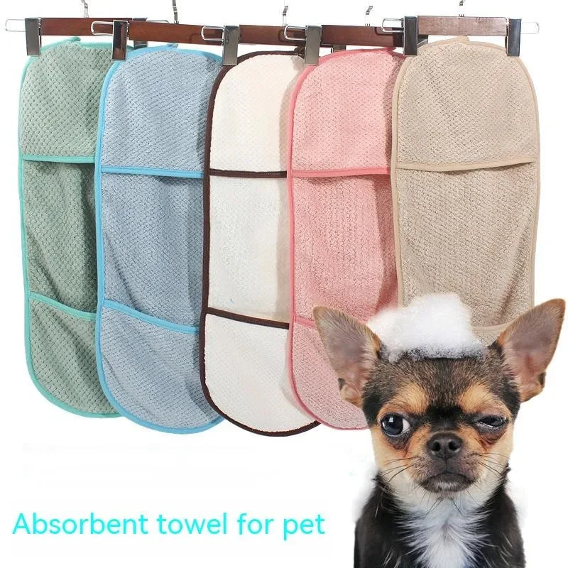 Quick Dry Bath Robe for Pet, Quick Dry, Soft Fiber, Absorbent Cat Bath Towel, Convenient Cleaning Washcloth, Pet Accessories