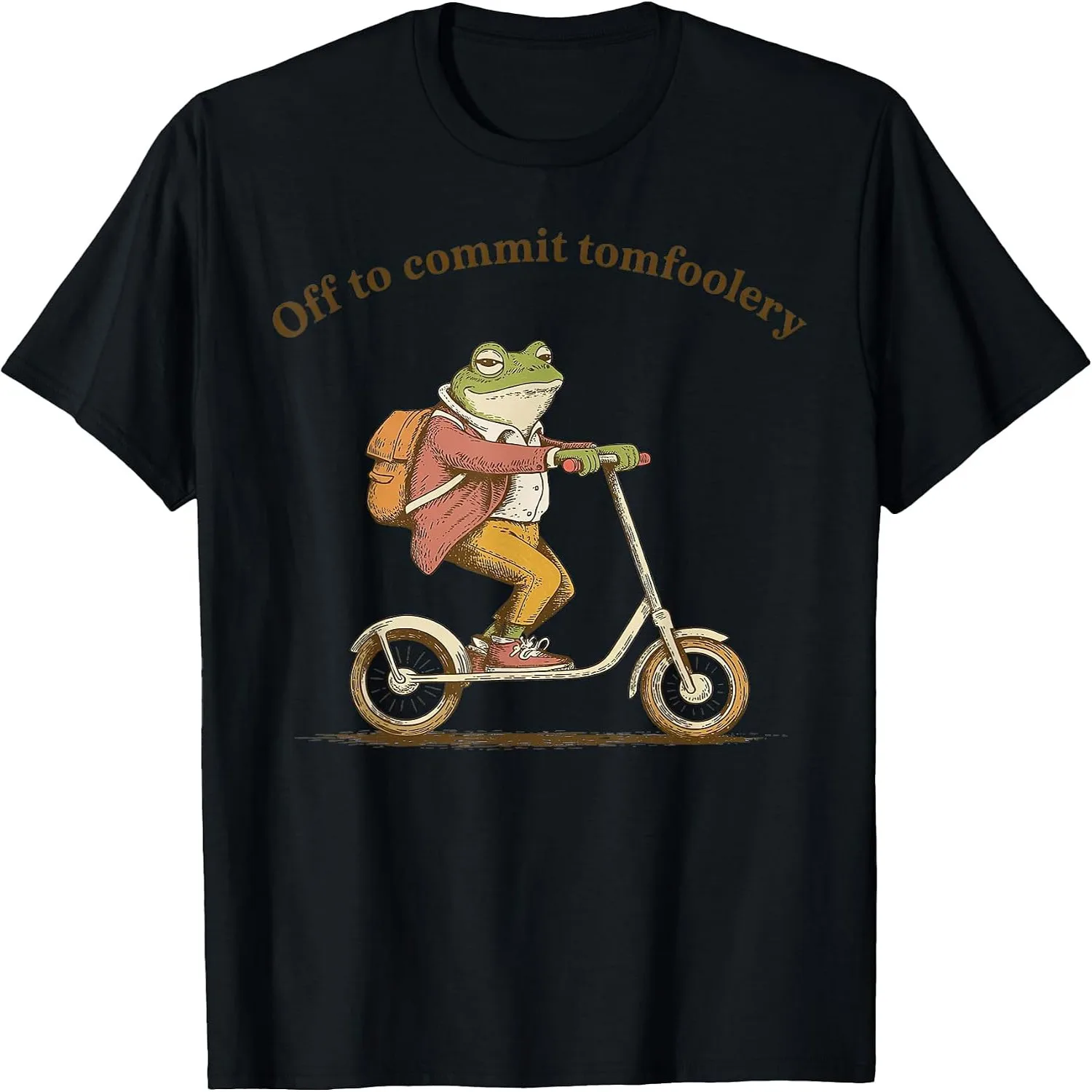 Frog Toad Cottagecore Off to Commit Tomfoolery T-Shirt