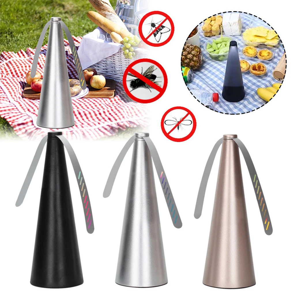 Outdoor Fly Bug Repeller Picnic Barbecue Portable Kitchen Pest Fan Battery Operated Vegetable Food Protector Black