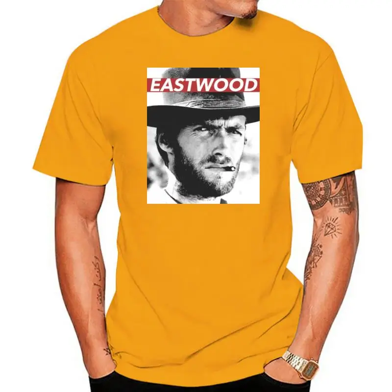 Awesome Men T-shirts Clint Eastwood Vintage Short Sleeve Cotton O Neck Plus Size T Shirt for Male Clothing Top Tee Plus Size