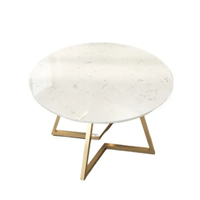 

Nordic household white marble dining table, restaurant hotel with turntable round hotel, dining table and chairs rotating