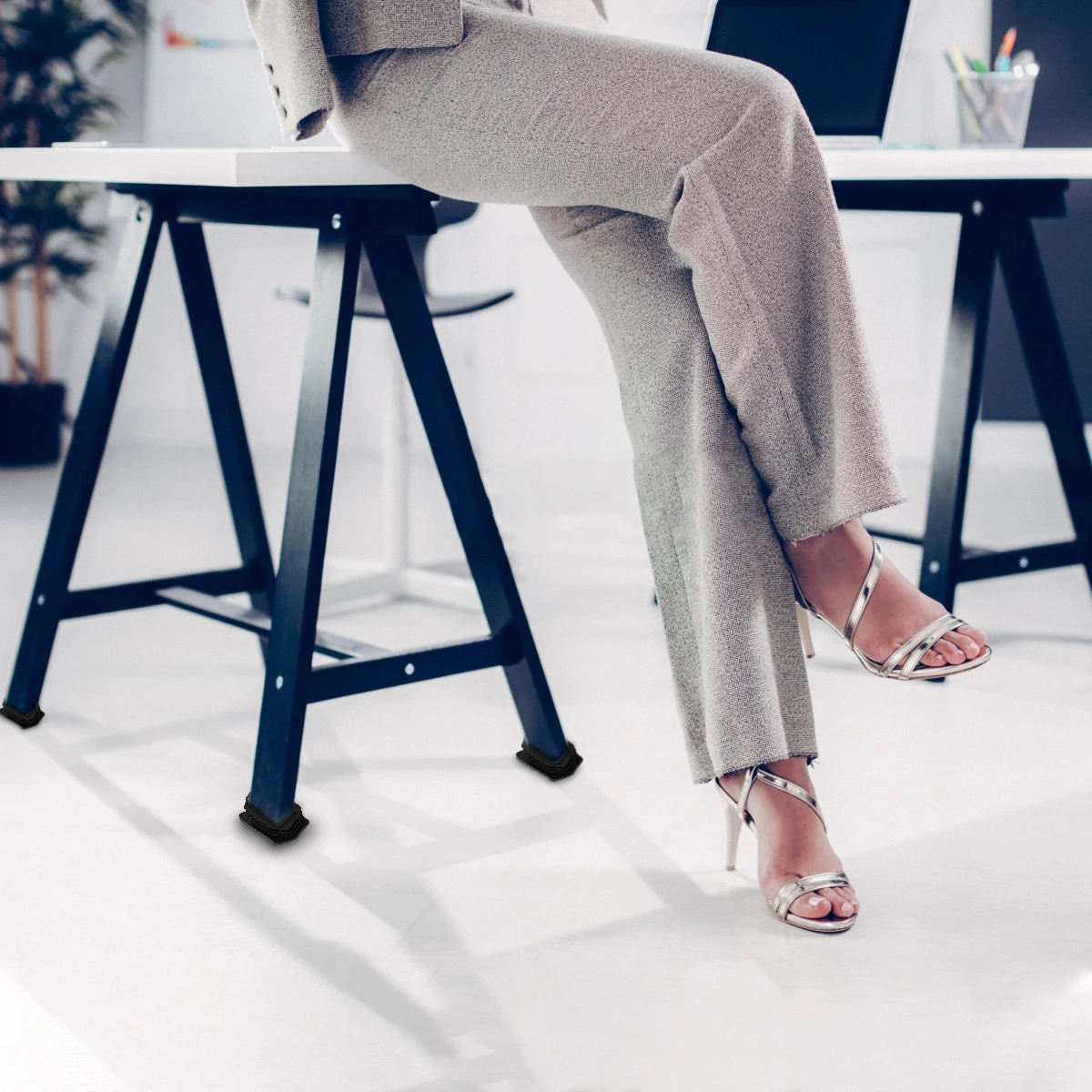 

1Set Table Chair Leg Covers Soft Material Non Slip Floor Protectors Silent Glide for Office Home School Library Table Feet