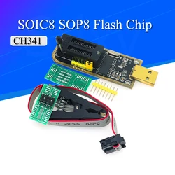 CH341 24 25 Series EEPROM Flash BIOS USB Programmer Module + SOIC8 SOP8 Test Clip For EEPROM 93CXX / 25CXX / 24CXX