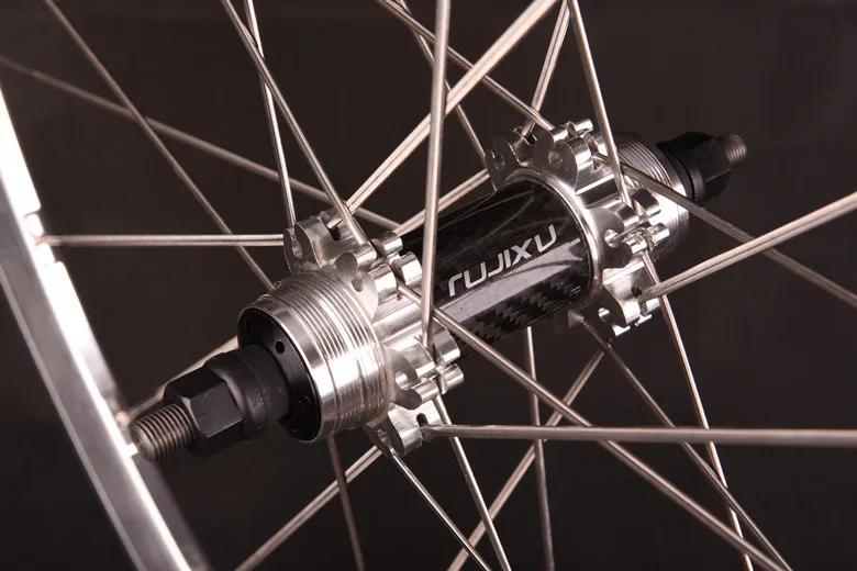 RUJIXU 700C 30/40/50/60mm fixed gear wheelset track bicycle carbon HUB wheelset alloy rim  Anti-cursor fixed gear wheel