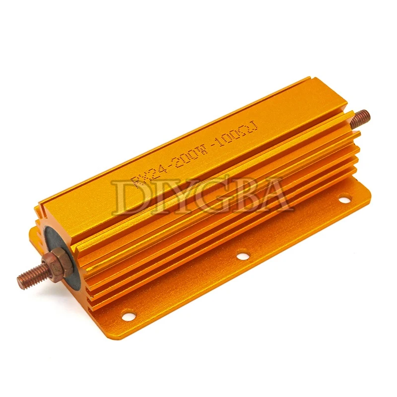 200W Aluminum Power Metal Shell Case Wirewound Resistor 0.1 ~ 1K 0.15 0.2 0.5 1 1.5 2 6 8 10 15 20 100 150 200 300 400 1K ohm