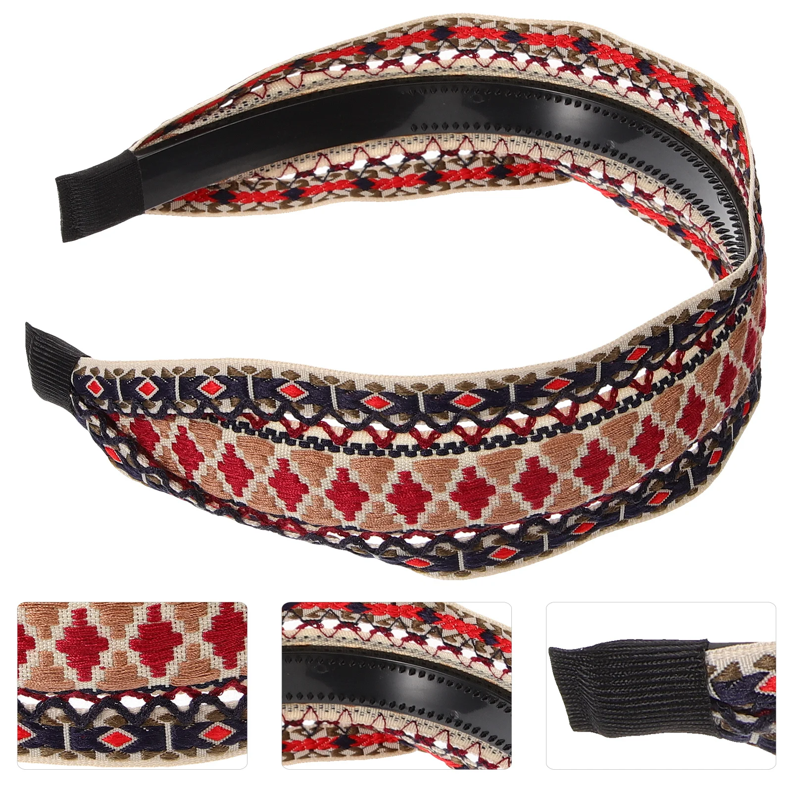 

Вышитая повязка на голову в богемном этническом стиле, широкая, для женщин, тканевый аксессуар для волос, модное украшение для волос, повязки на голову