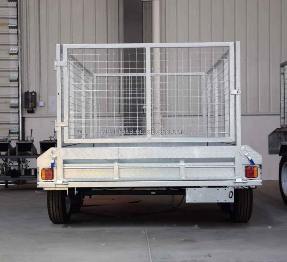 Box Trailertruck S 6*4 Galvanized Box Cage Trailer Single Axle Car Trailer With Led Light Sets With 7 Pin Plug