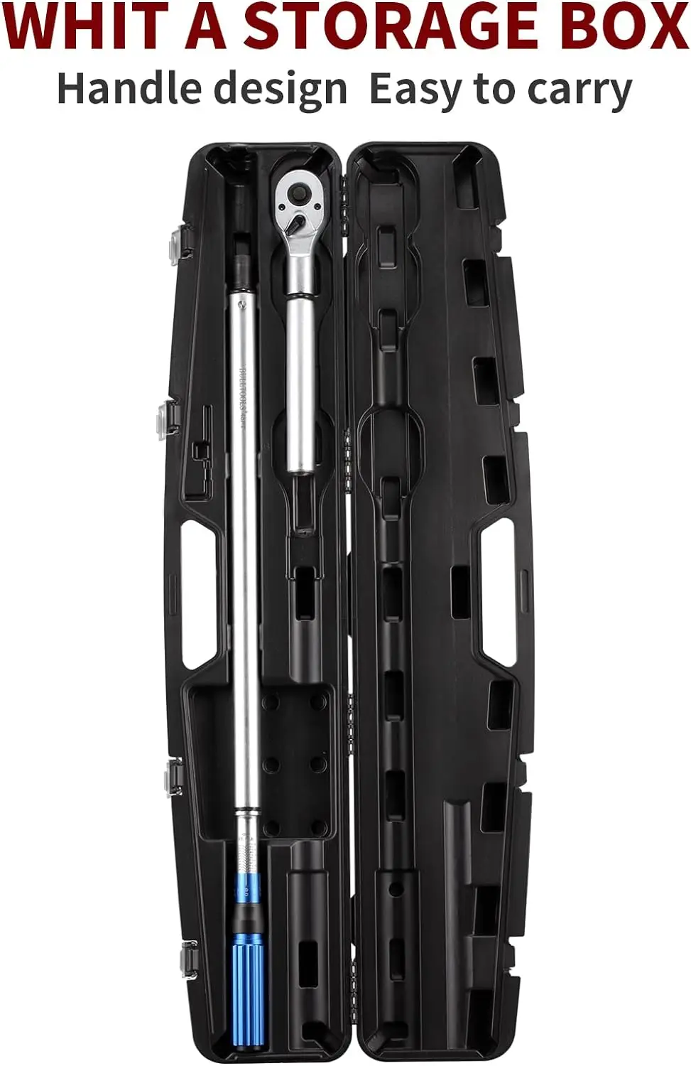 Drive Click Torque Wrench Set com uma chave hexagonal, 48-Tooth alta precisão, 100-600ft.lb, 3/4"