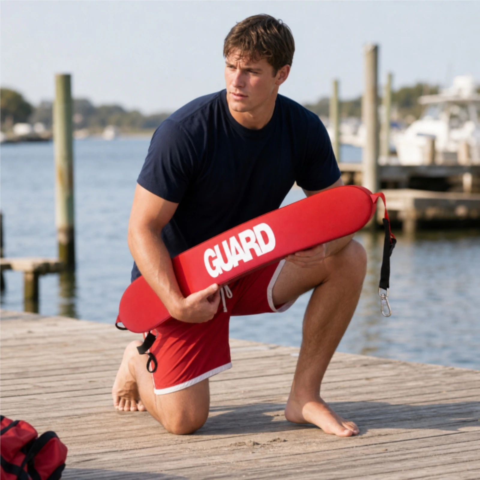 Lifeguard Rescue Tube Waterproof Water Rescue Buoy Lifeguard Buoy with Strap High Buoyancy Torpedo Buoy Long-Lasting
