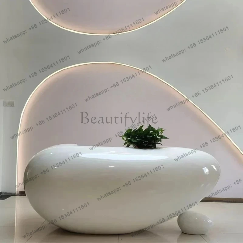 FRP front desk Hotel checkout page Painting front desk Creative special-shaped bar Sales service front desk