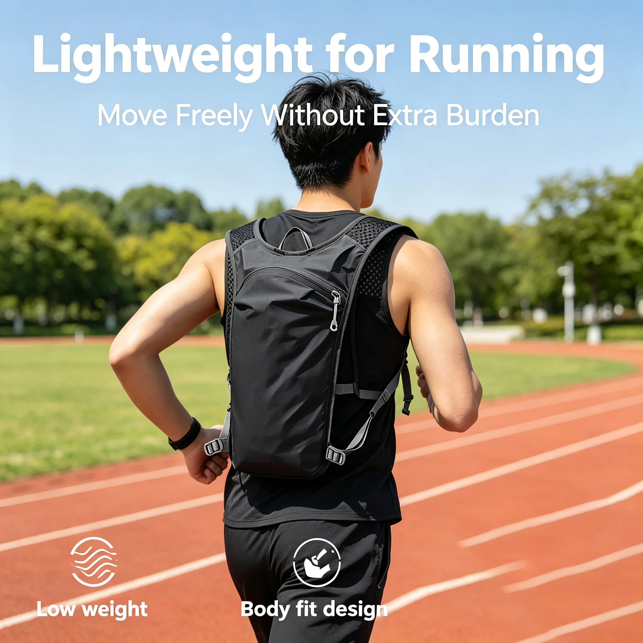 Running Backpack Lightweight Breathable Mesh For Cycling Hiking Adjustable Straps Storage