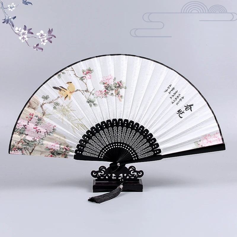 

Summer Hand Fan Chinese Classical Ink Folding Fan Portable Retro Handheld Aya Silk Abanico Men Women Hanfu Decorative Ventilador