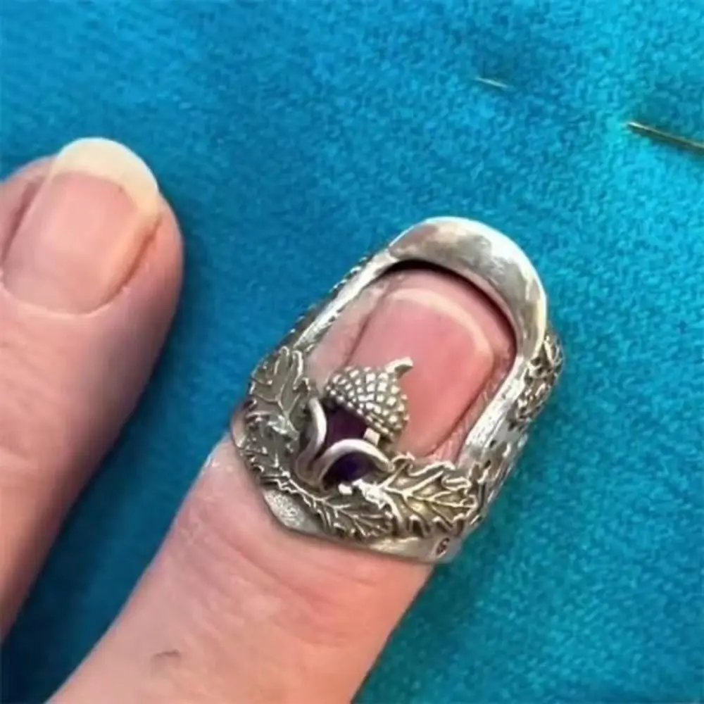 

Metal Open Nail Acorn Thimble Durable DIY Craft Retro Sewing Thimble Adjustable Hand Sewing Quilting Embroidery Finger Protector