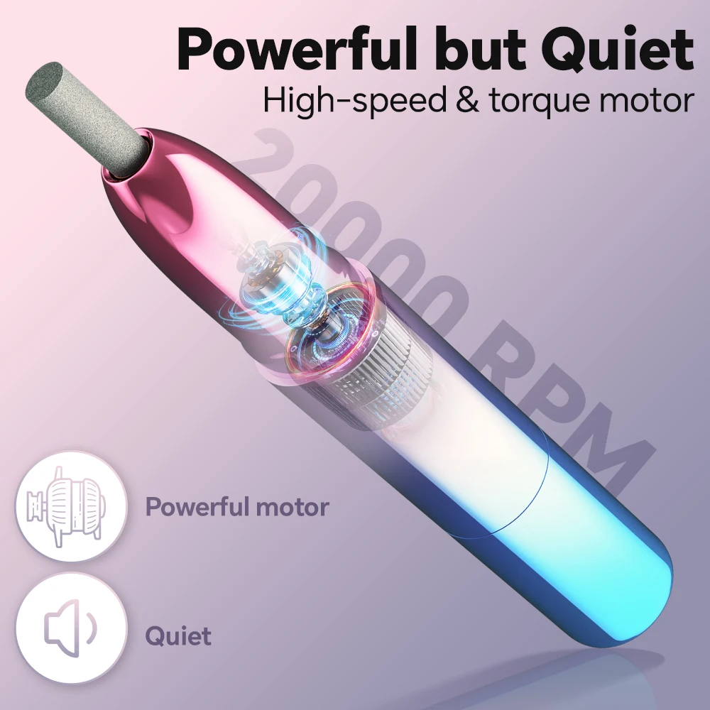 أدوات احترافية لباديكير أظافر Efile، مجموعة مثقاب مبرد أظافر كهربائية محمولة، لتلميع الأظافر وإزالة البشرة #5