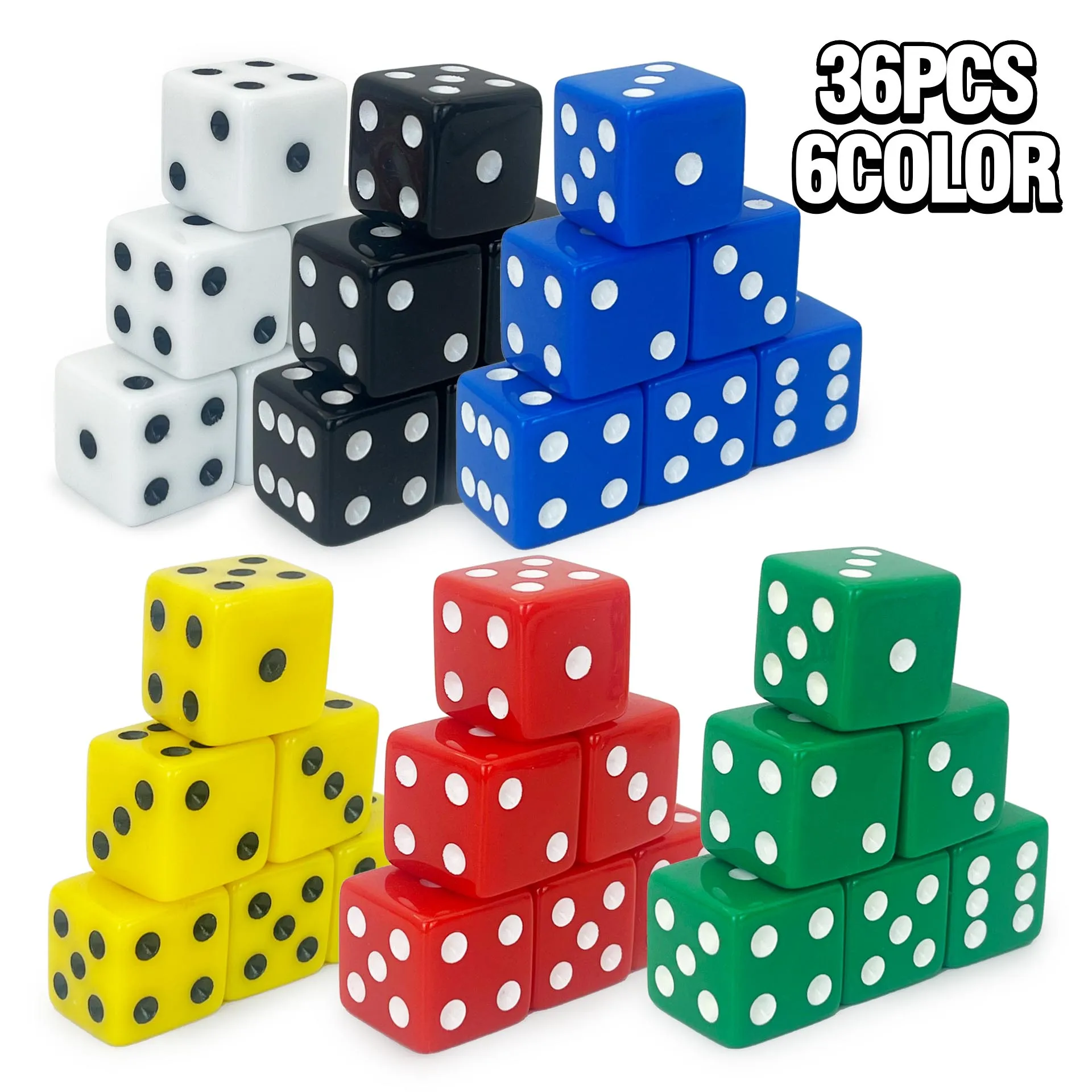 19 مللي متر أكريليك 6 جانب D6 زاوية مربعة نرد ملون غير شفاف لعبة الطاولة هدية حفلة #5