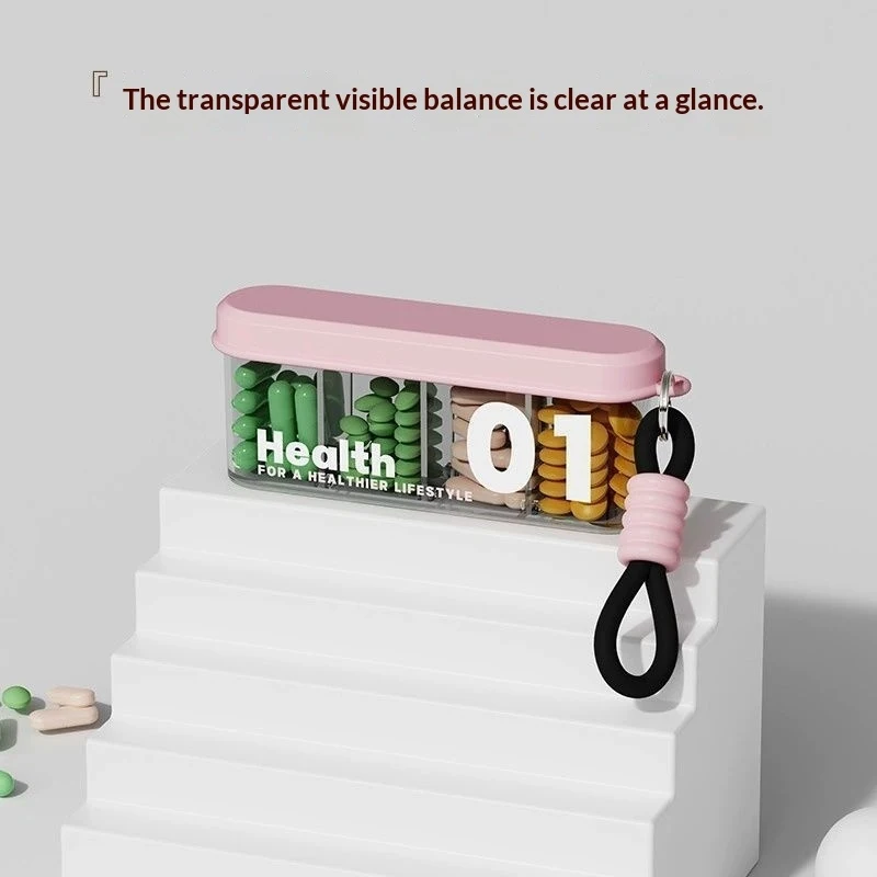 New Portable Pill Organizer Weekly Pill Case Travel Pill Box with Compartments Mini Sealed Dustproof Medicine Storage Container