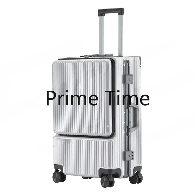 Suitcase Boarding case PC front opening 20 inch trolley case Suitcase aluminum frame dense