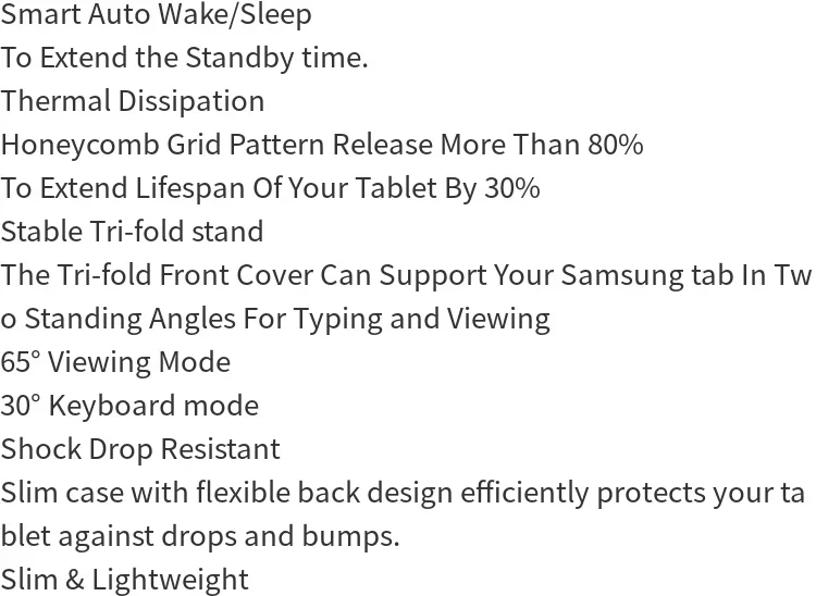 TBTIC Case for Samsung Galaxy S6 Lite P610 P615 A9 A7 Lite 8.7IN Tab A8 10.5IN A9 Plus S7 S8 S9 11IN PU Tablet Cover Smart Case