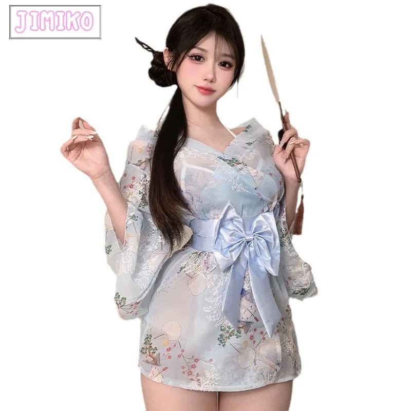 Jimiko Sexy Cosplay Kimono giapponese giochi Anime Cosg Ladies Costume coppia giochi uniforme blu rosa Cute Succubus Lingerie