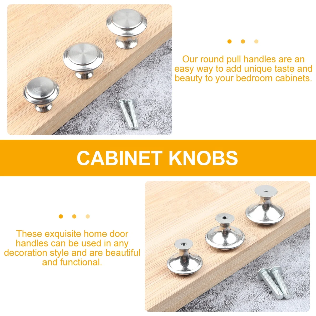 

10pcs Round Stainless Steel Pull Handles Single Hole Cabinet Knobs Modern Flat Drawer Wardrobe Cupboard Puller Brushed Steel
