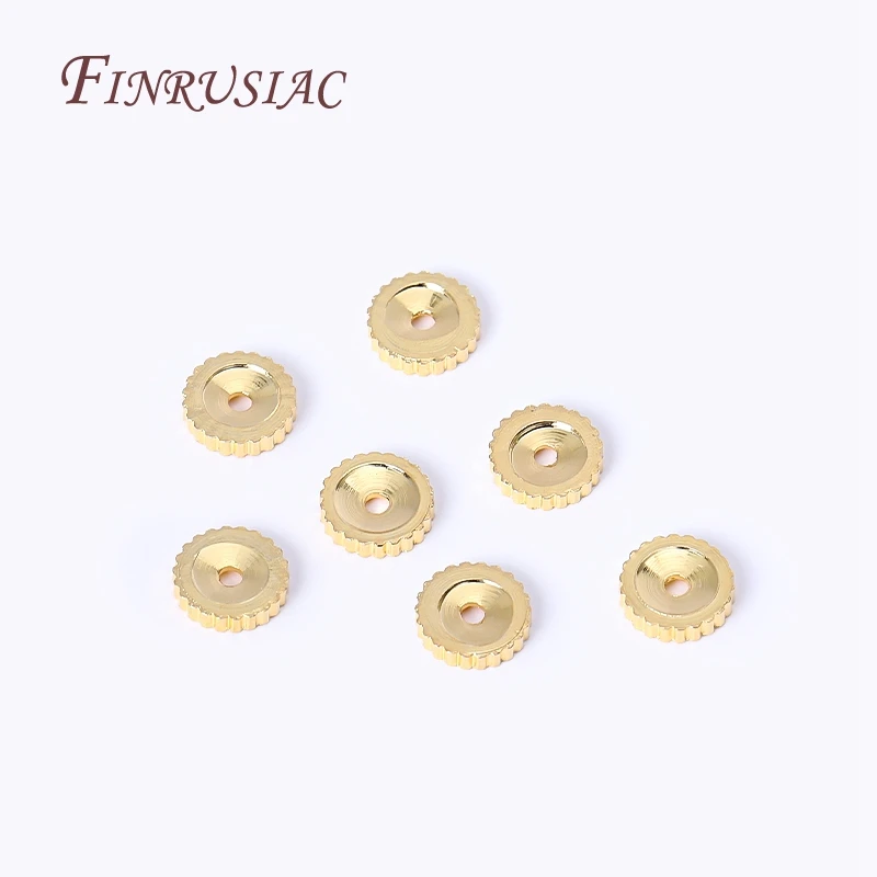 6X1.3mm 18K Gold Plated Round Gear shape Spacer Beads, Brass Metal Concave Separator Beads DIY Beading Jewelry Making Supplies