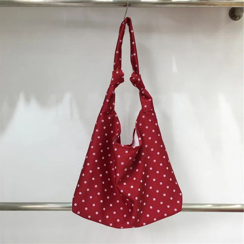 

Korean Dot Print Shoulder Bags Nylon Large Capacity Women Handbags For Ladies Travel Commuter Bag