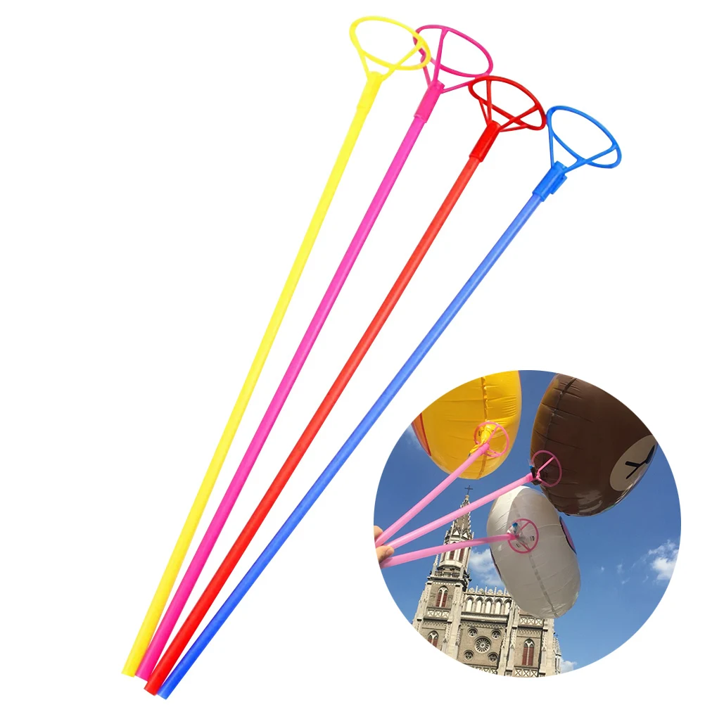 

50pcs Balloon Stick Holder Party Tools Colorful Accessories for Weddings Birthdays Festivals Balloon Cups Sticks Drag