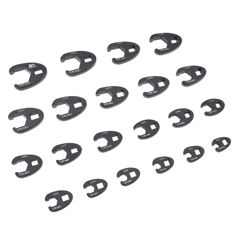 21-piece multi-functional oil pipe wrench open-end wrench head U-shaped joint 8-24mm narrow spacetool