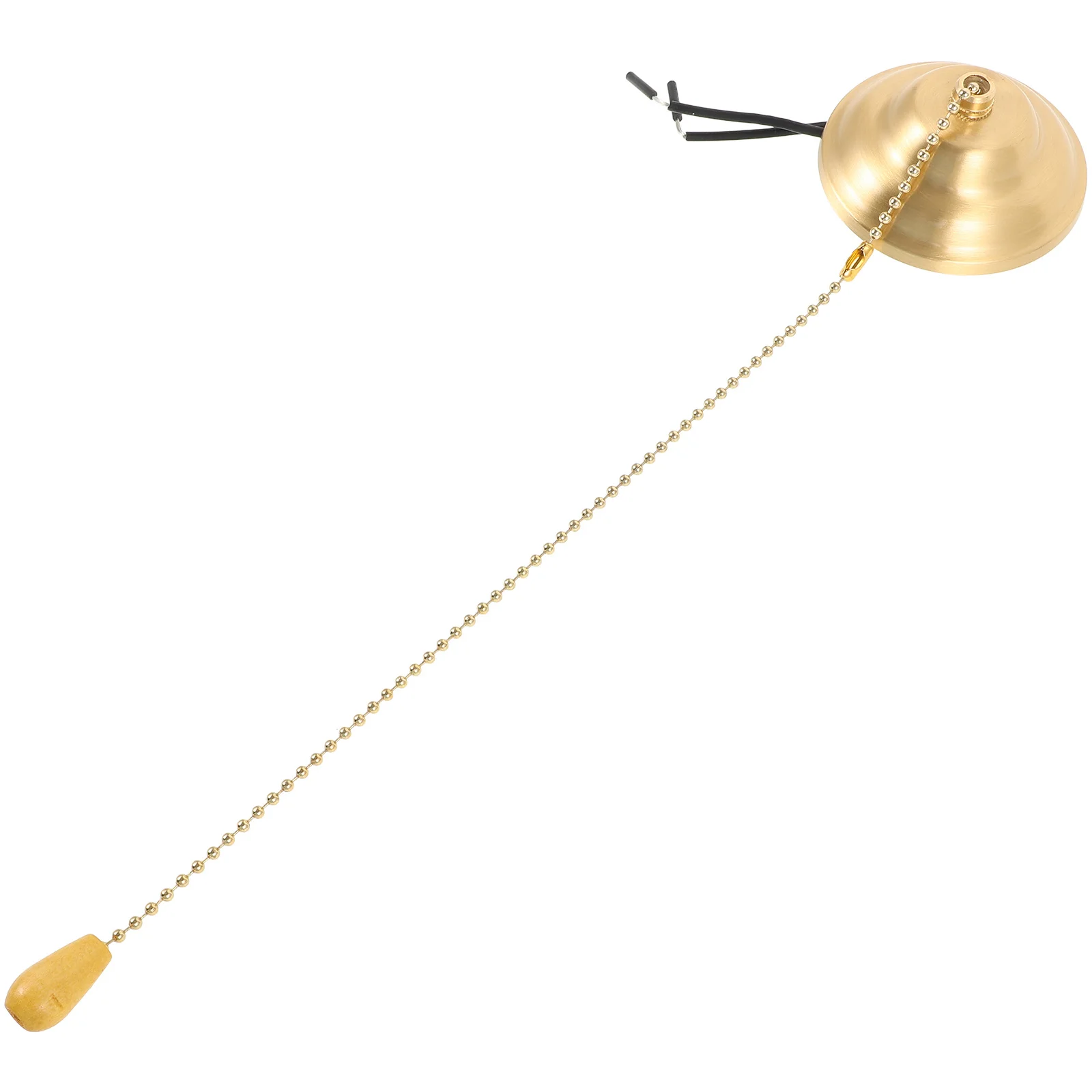 

Durable Pull Chain Light Switch Wooden Copper Material Practical Lamp Accessory for Home Office Ceiling Lighting