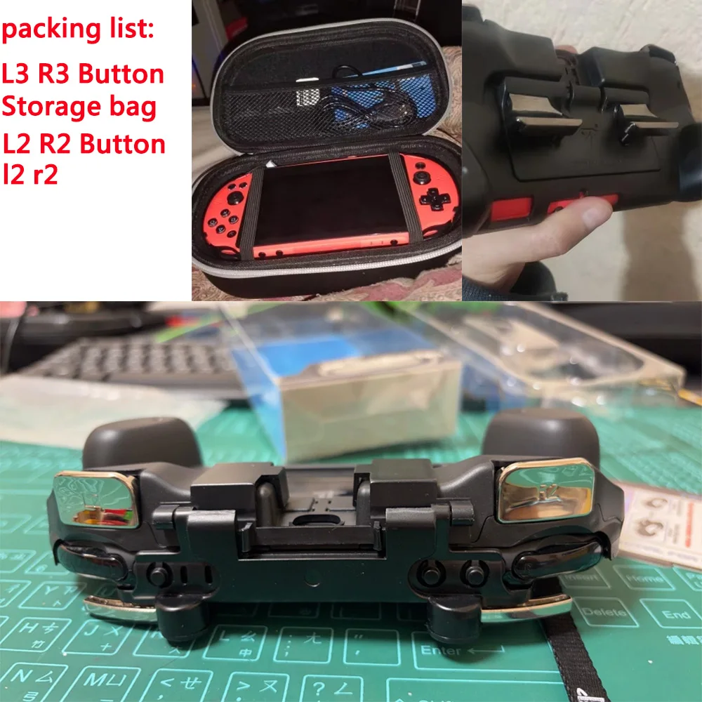 L3 R3 Hand Grip Handle Joypad Stand Case with L2 R2 Trigger Button For PSV 2000 PSV2000 PS VITA 2000 Slim Game Console bag