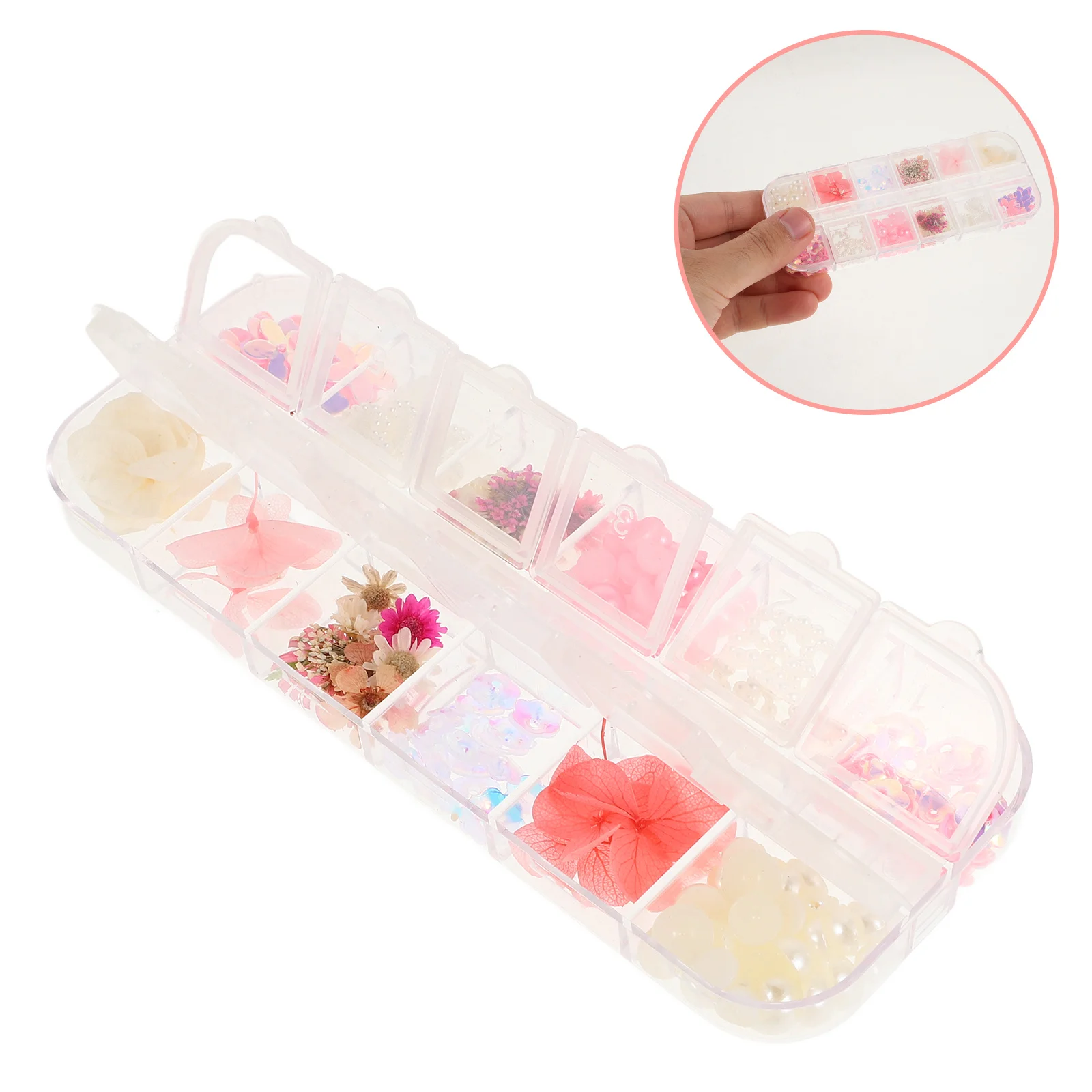 Ciondoli per unghie con fiori secchi Decorazioni per nail art fai da te per addio al nubilato da sposa Trucco Gioielli per il viso Gioiello per il viso