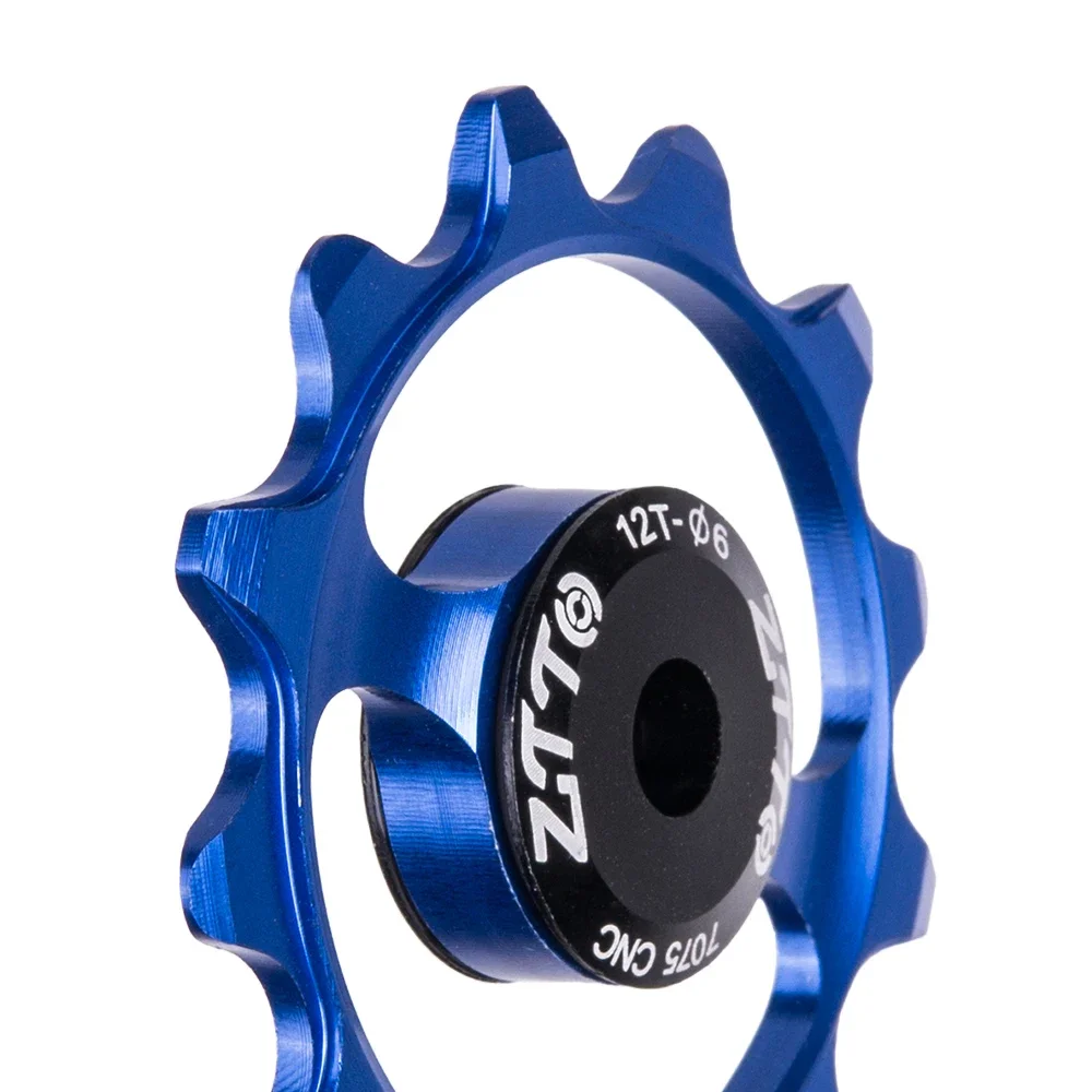 ZTTO 12T MTB Rear Derailleur Narrow Wide Jockey Wheel Ceramic Bearing Pulley CNC Road Bike Guide 4/5/6mm Bicycle Accessories