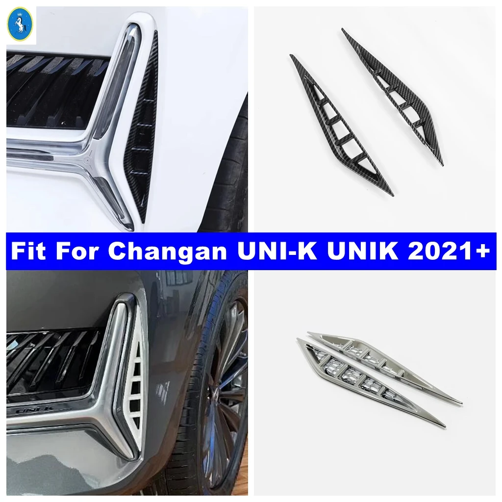 

Accessories For Changan UNI-K UNIK 2021 - 2023 Car Front Fog Lights Lamps Eyelid Eyebrows Strip Cover Trim Carbon Fiber Style