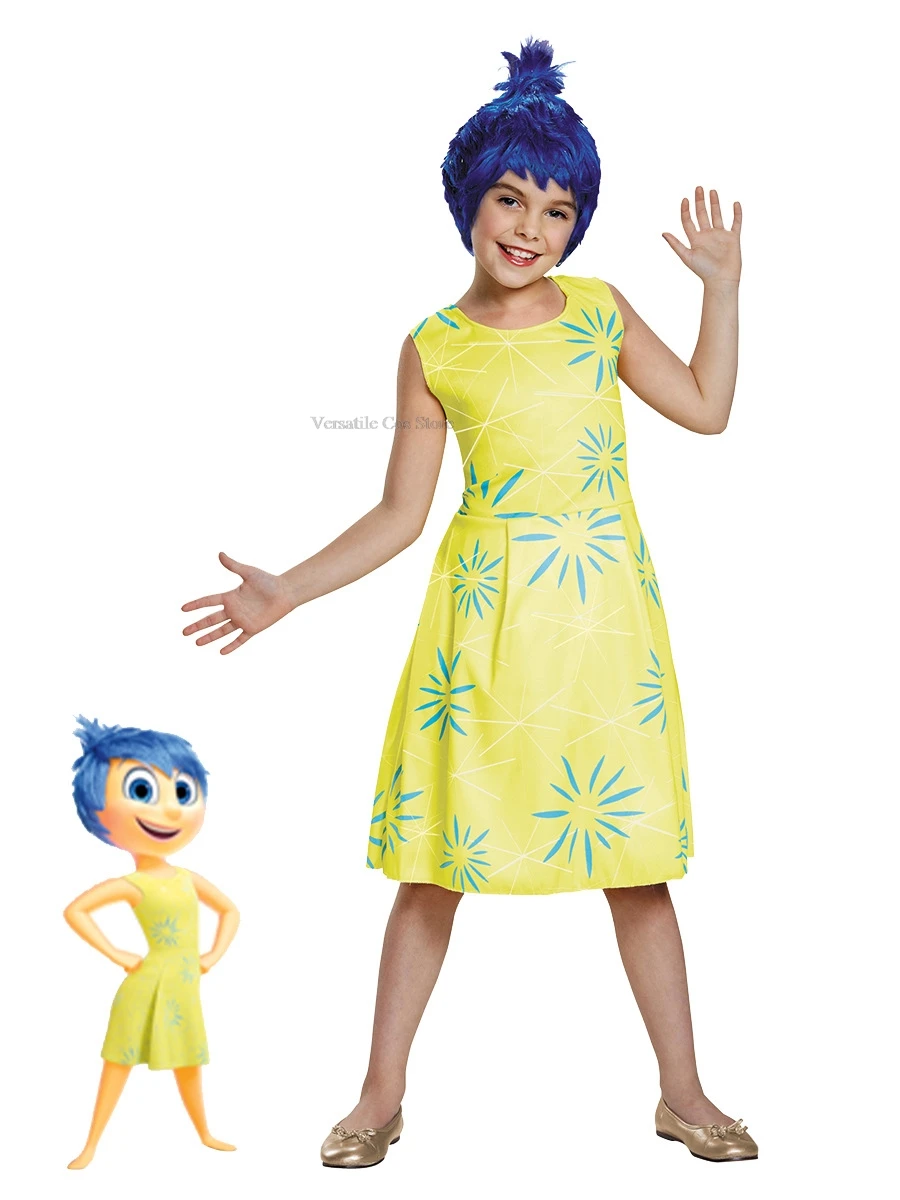 Inside Cosplay Out Costume Inside Out 2 Cartoon Joy Disgust dress Anger Sadness Kids Boy Girls Halloween Carnival Party Dress Up