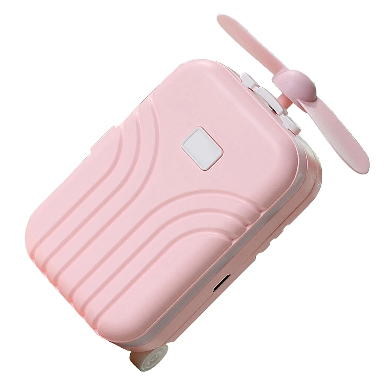 

1Pcs Portable Handheld Mini Fan Pink USB Charging Summer Cooling Fan with LED Mirror Lightweight for Home Office School Outdoor