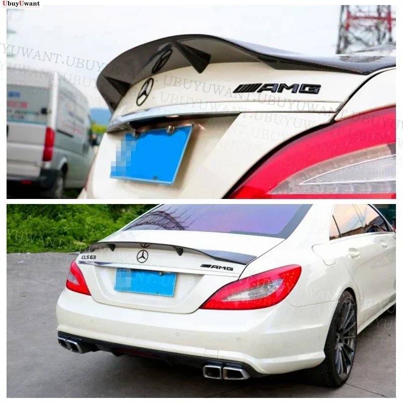 FOR Benz CLS Class W218 CLS 260 300 350 Carbon Fiber Car Rear Spoilers Trunk Tail Wing Lip Spoiler R Style 2011 - 2016 view 3