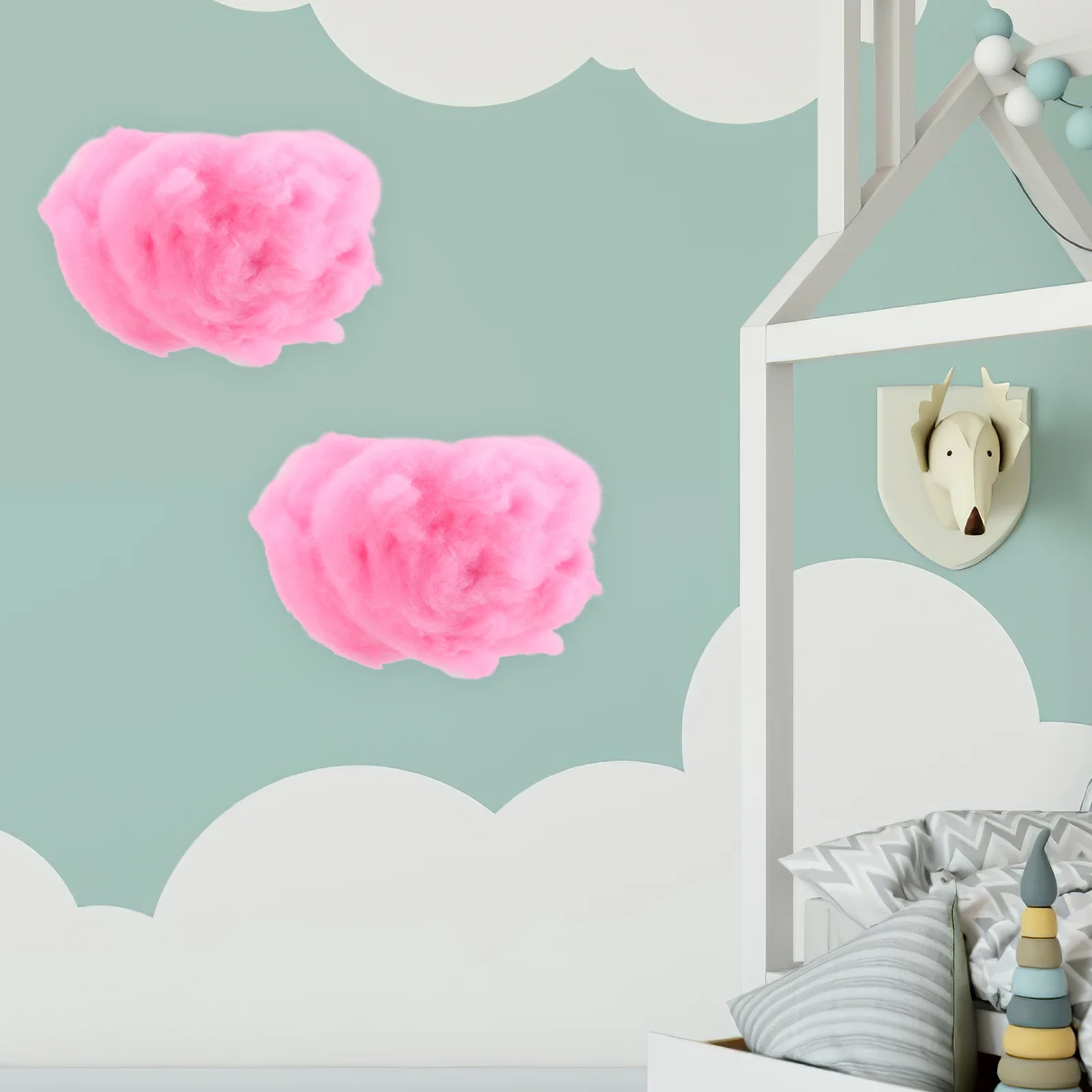 2 pezzi di peluche di cotone per decorazioni di nuvole, oggetti di scena, decorazioni, sfondo appeso al soffitto, Baby Funky