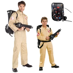 Ghostbusters Movie Kids Adults Cosplay Costume with Proton Pack Halloween Christmas Carnival Theme Party Clothes Fans Collection