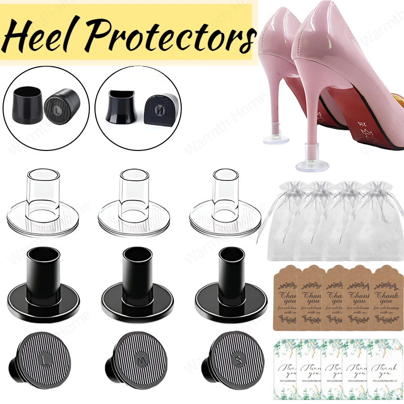 

12-120 Pairs Wedding High Heel Protectors for Grass Anti-Slip Heel Covers Silicone Dancing Bridal Party Favor for Outdoor Events