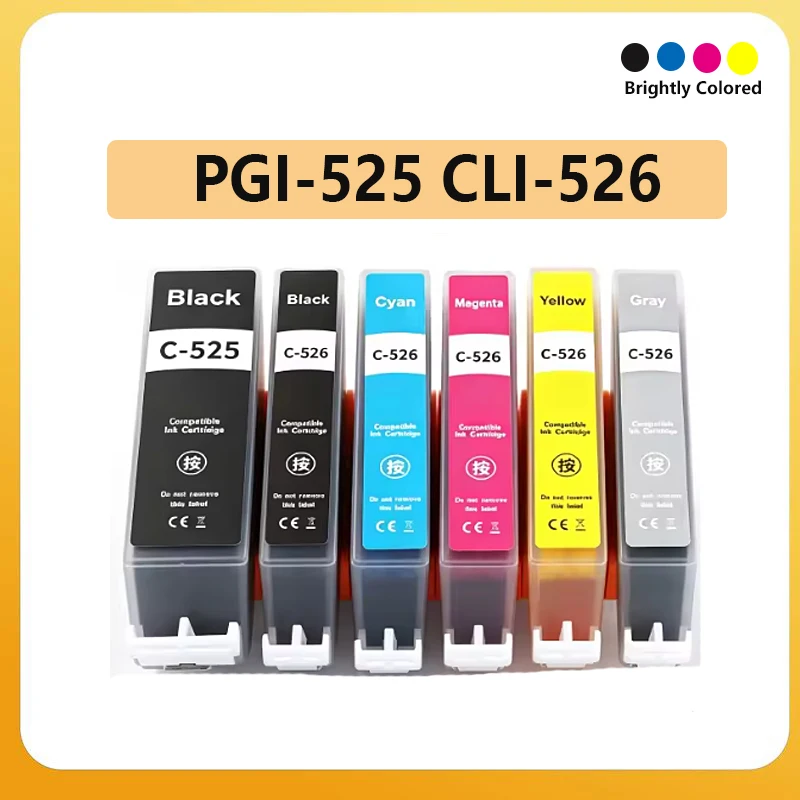 PGI525 CLI526 PGI-525 CL-526 Compatible Ink Cartridge For Canon PIXMA IP4850 IP4950 MG5150 MG5250 MG6150 MG8150 MX885 MG5350