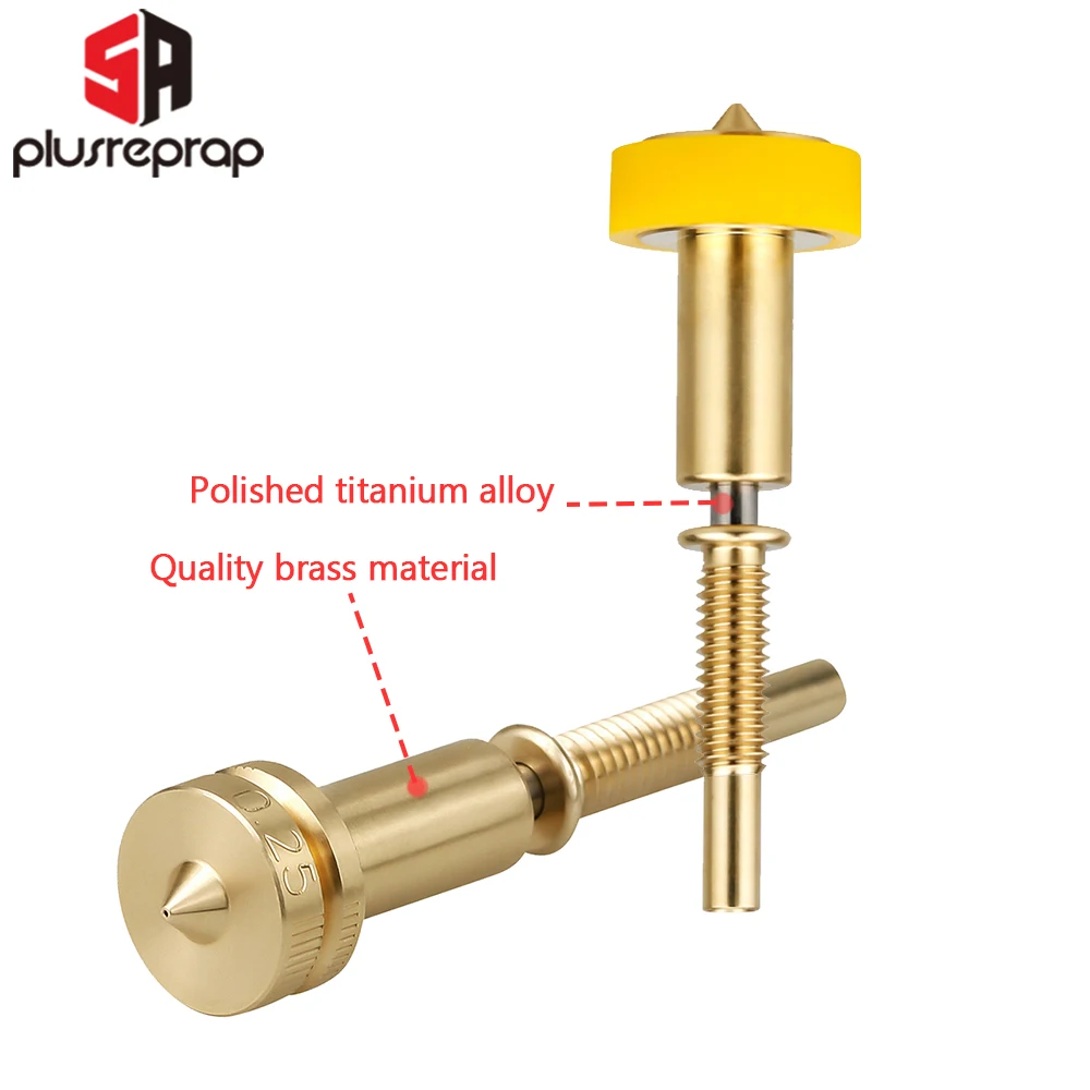 All-in-one Bi-metal Nozzles for E-3-D Rev-o Hotend Extruder Titanium Brass One Piece High Flow All Metal Heatbreak Nozzle