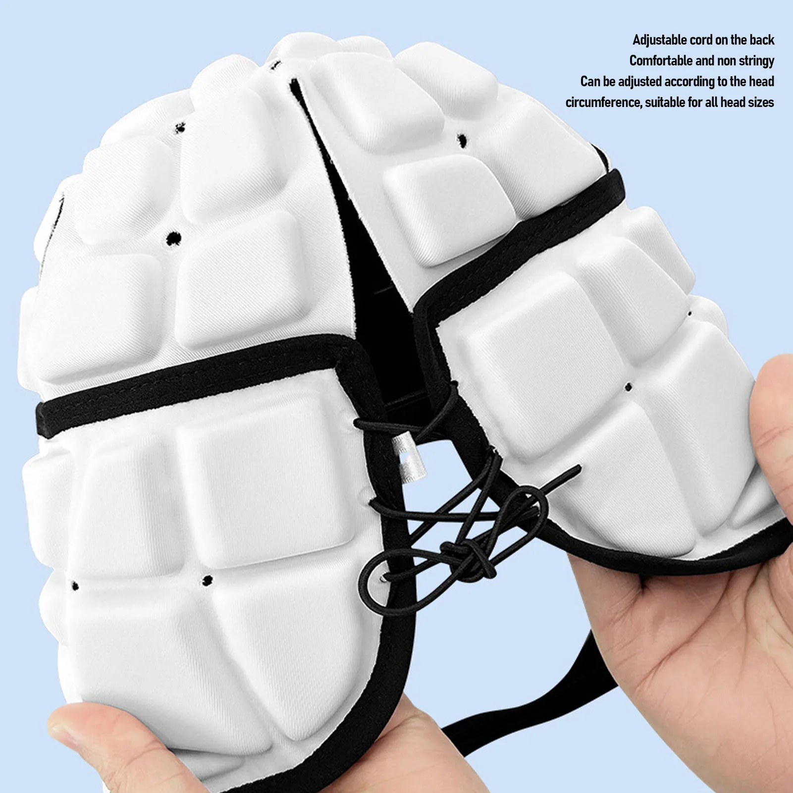 Rugby Headgear Rugby Padded Headgear for Youth EVA Sponge Adjustable Soft Shell Flag Football Helmet Headguard for Soccer Sports