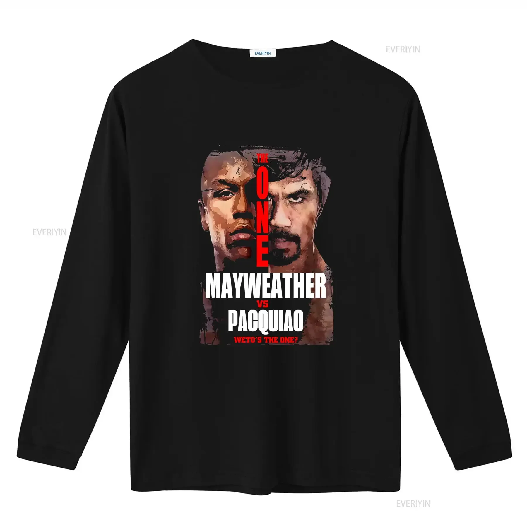 Mayweather VS Pacquiao Boxing Match T Shirt Who's The One XXL vintage Washed Breathable Stretched designer clothes Slightly
