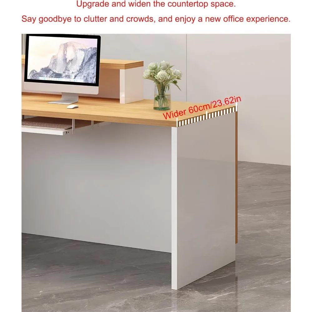 Recepção Recepção Contador com Painel Wave, LED Light Strip, gaveta bloqueável