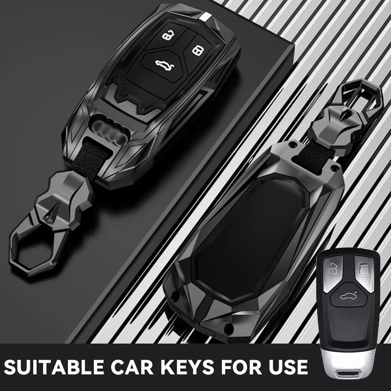 Fit for Audi key ring cover buckle case A4 B9 A5 A6L A6 S4 S5 S7 8W Q7 4M Q5 Q7 TT TTS TFSI RS Sline SQ5 8s Coupe car key cover