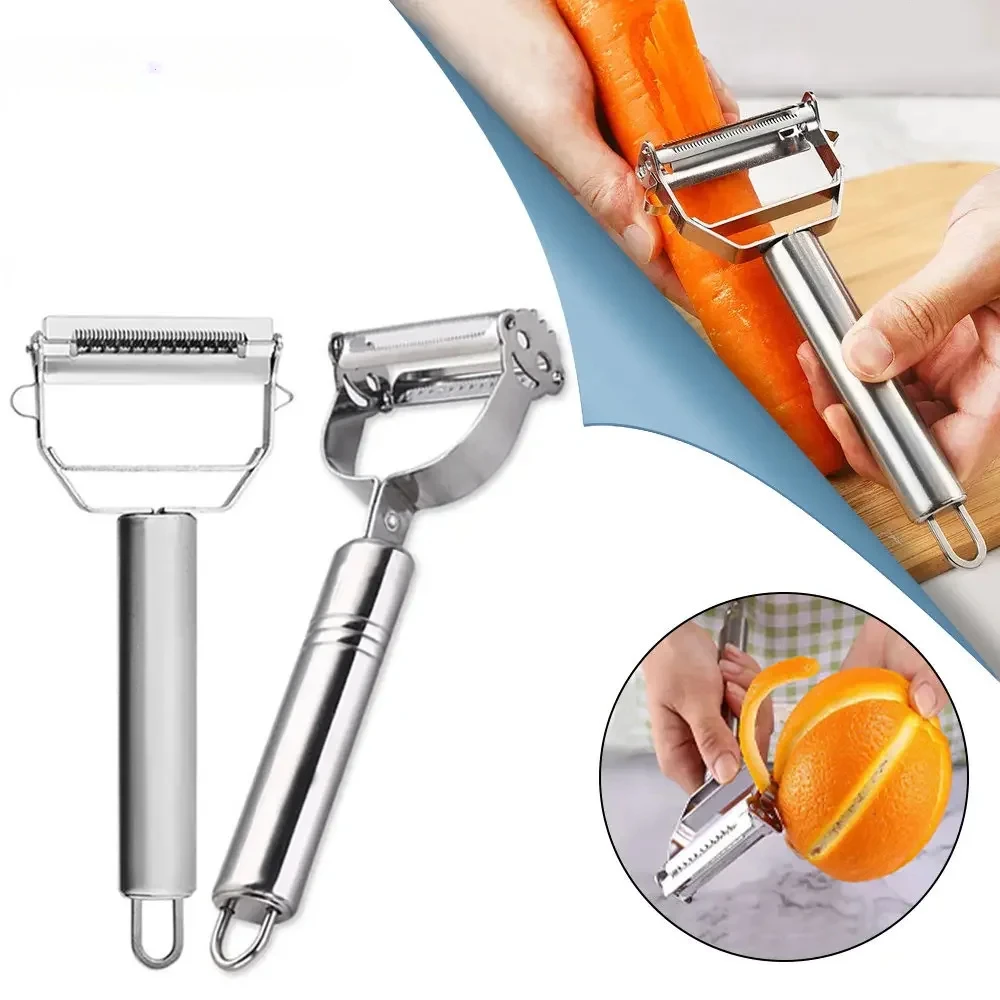 New Stainless Steel Multi-function Peeler Slicer Vegetable Fruit Potato Cucumber Grater Portable Sharp Kitchen Accessories Tool