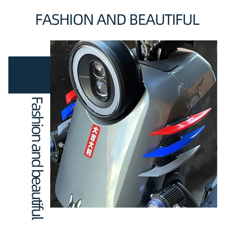 2Pcs Motorcycle Winglet Universal Aerodynamic Spoiler Dynamic Wing Decoration Sticker For Motorcycles Electric Vehicles Scooters